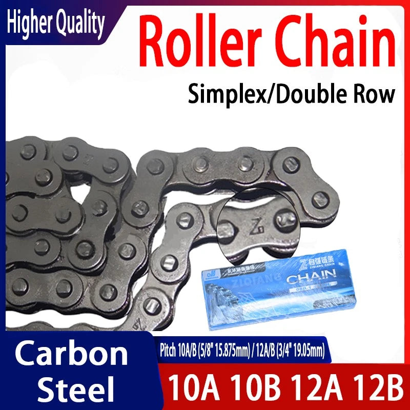 Roller Chain 10A 10B 12A 12B Drive Chain Conveyor Chain & Full/Half Buckle 1.5 M