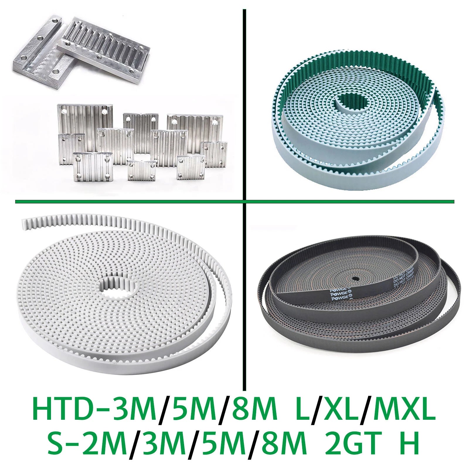 Open Ended Timing Belt — PU + Steel Wire Core, HTD/S/XL/T Profile, for CNC & 3D Printer