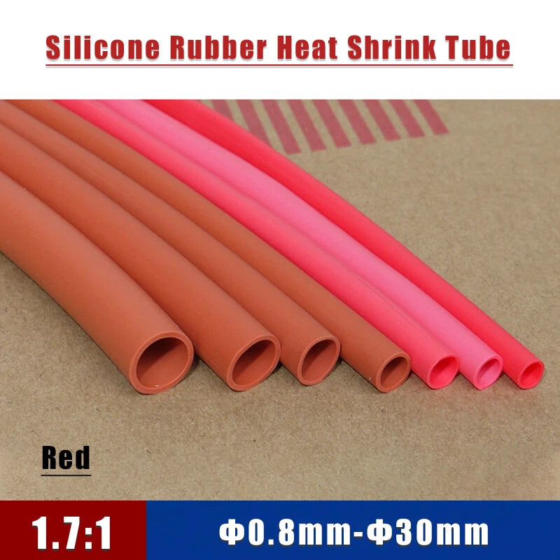 Red Silicone Heat Shrink Tubing 1.7:1 | φ0.8–30mm | 200°C Rated