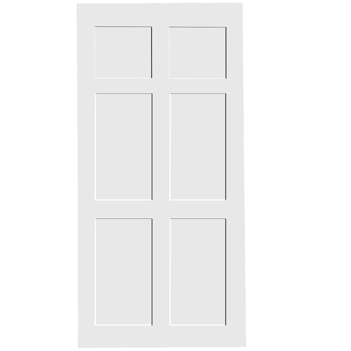 28" x 84" Six Panel Real Primed Door Slab, DIY Panel Door, Modern Interior Barn Door, Water - proof, Anti - deformation, Pre - Drilled Ready to Assemble, Suitable for Pre - hung Door and Barn Door - HomeDIYer