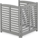 3-Panel Outdoor Air Conditioner Fence – Grey Wood Privacy Screen, 32" W x 38" H, Solid Fir, Ventilated &amp; Versatile