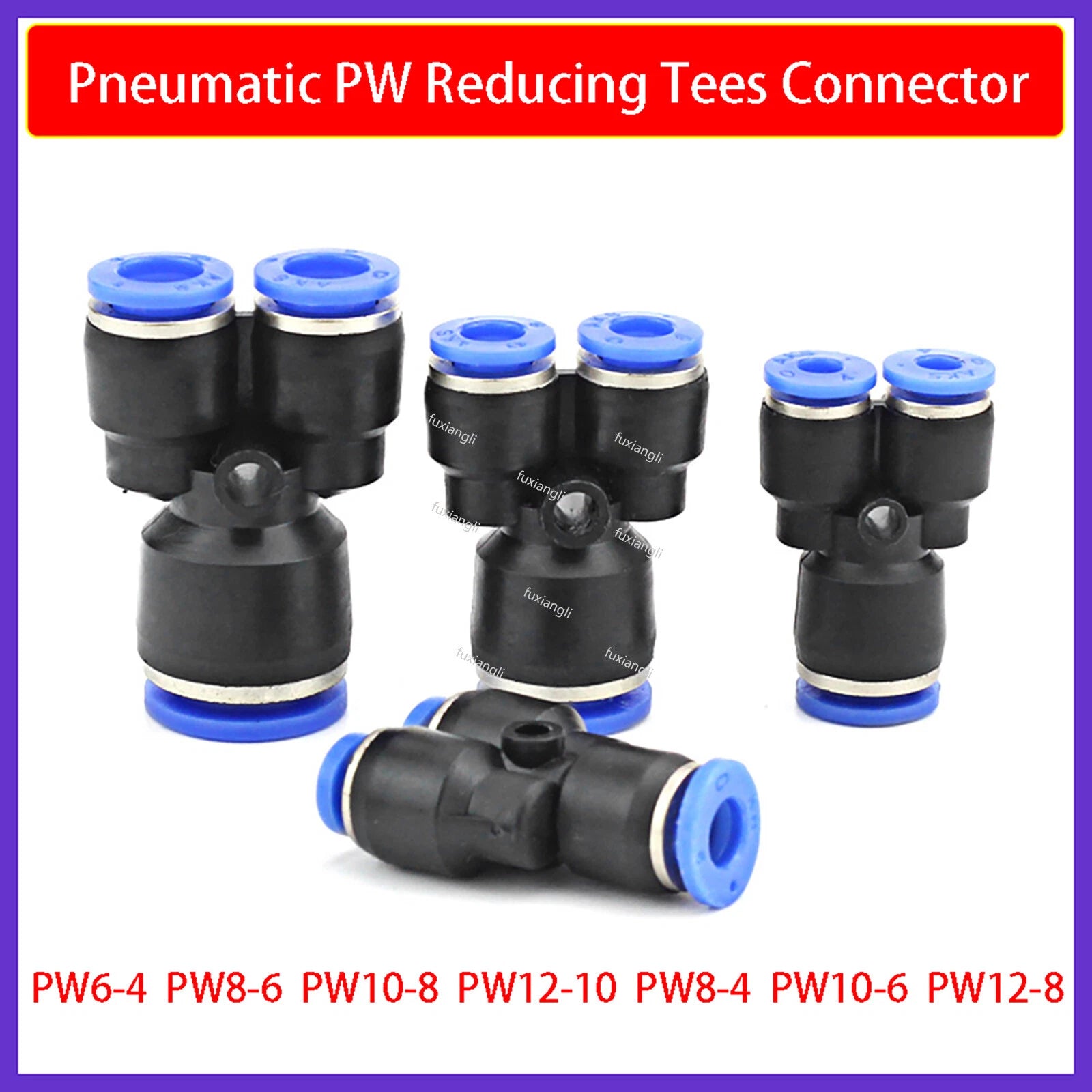 PW Pneumatic Push-In Fittings | Reducing Y-Piece Tee Adapters for Air Hose