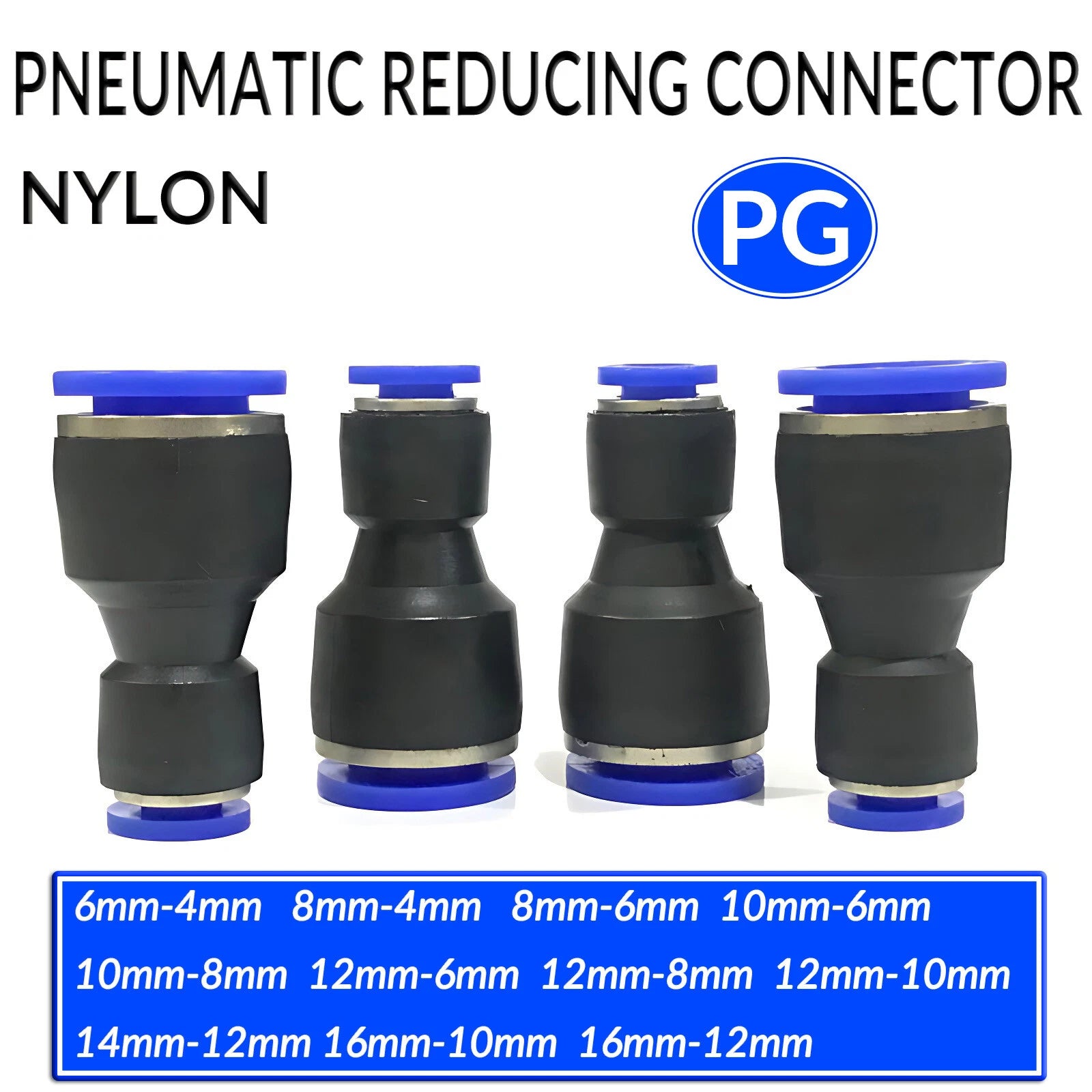 Nylon Pneumatic Reducer Push-Fit Connector — PG Air Line Fitting