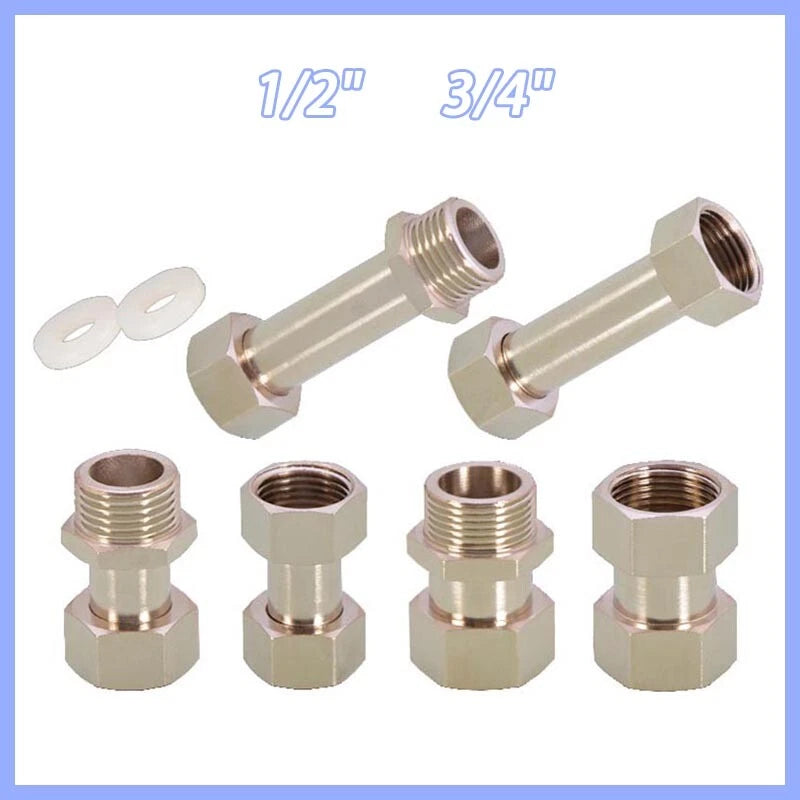 Brass BSP Extension Pipe Fitting — 1/2" & 3/4" Female/Male Thread Connector Adapter