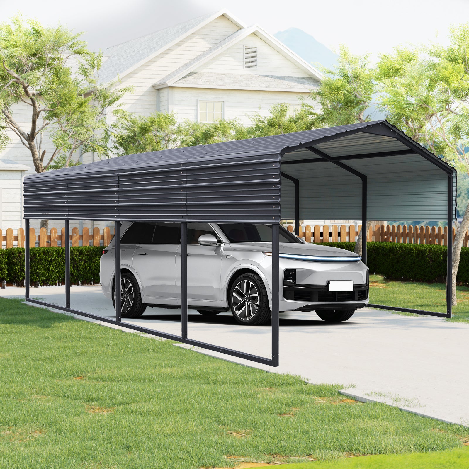 12x20 FT Metal Carport,Heavy Duty Canopy Galvanized Steel Outdoor Garage for Snow,Waterproof Car Shelter,439 ibs
