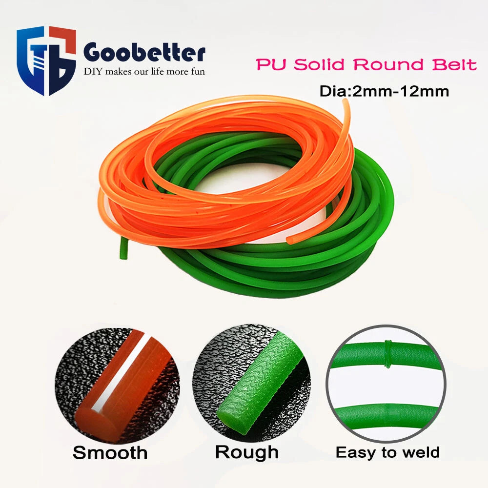 PU Round Drive Belt — Polyurethane Closed Loop Belting, φ1.5mm–φ12mm