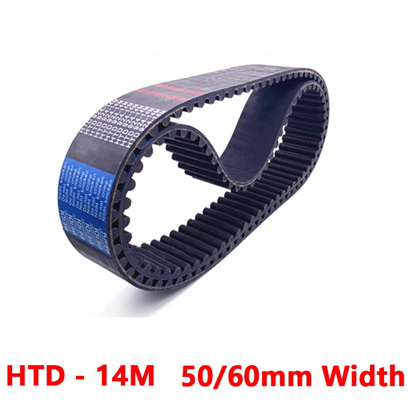 HTD-14M Closed Loop Synchronous Timing Belt — 14mm Pitch, 50mm or 60mm Wide