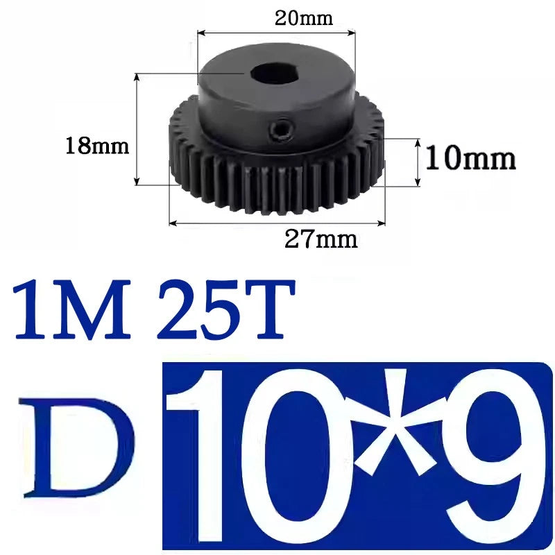 Spur Gears 1 Mod Transmission Gear With Step 45# Steel Pinion Motor Gear 10T~29T