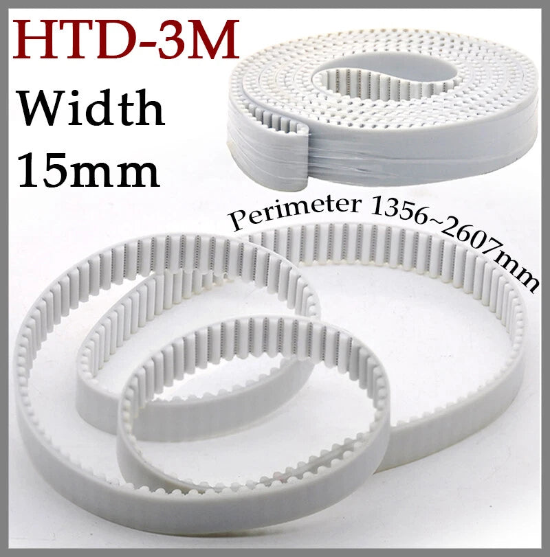 HTD 3M Closed Loop Timing Belt – 15mm Wide, PU with Steel Wire Core