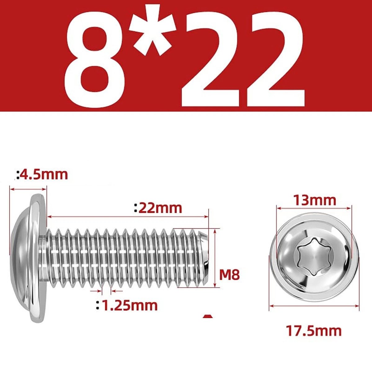 Torx Flanged Button Head Screws — 18 - 8 Stainless Steel, ISO 7380 - 2, M2 to M8 - HomeDIYer