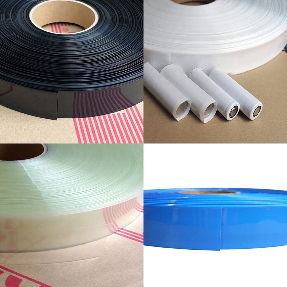 PVC Heat Shrink Tubing for RC Battery Packs — 40mm to 180mm Flat Width, 4 Colors - HomeDIYer