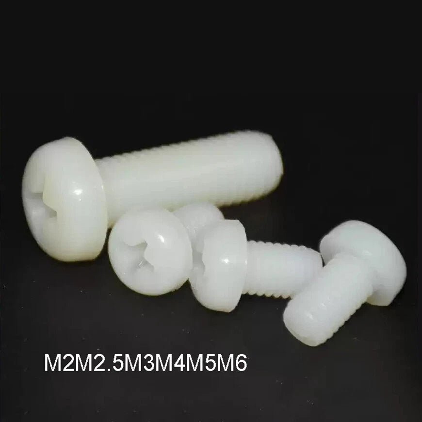 Nylon Phillips Pan Head Machine Screws M2 M2.5 M3 M4 M5 M6 — Plastic Metric Bolts - HomeDIYer