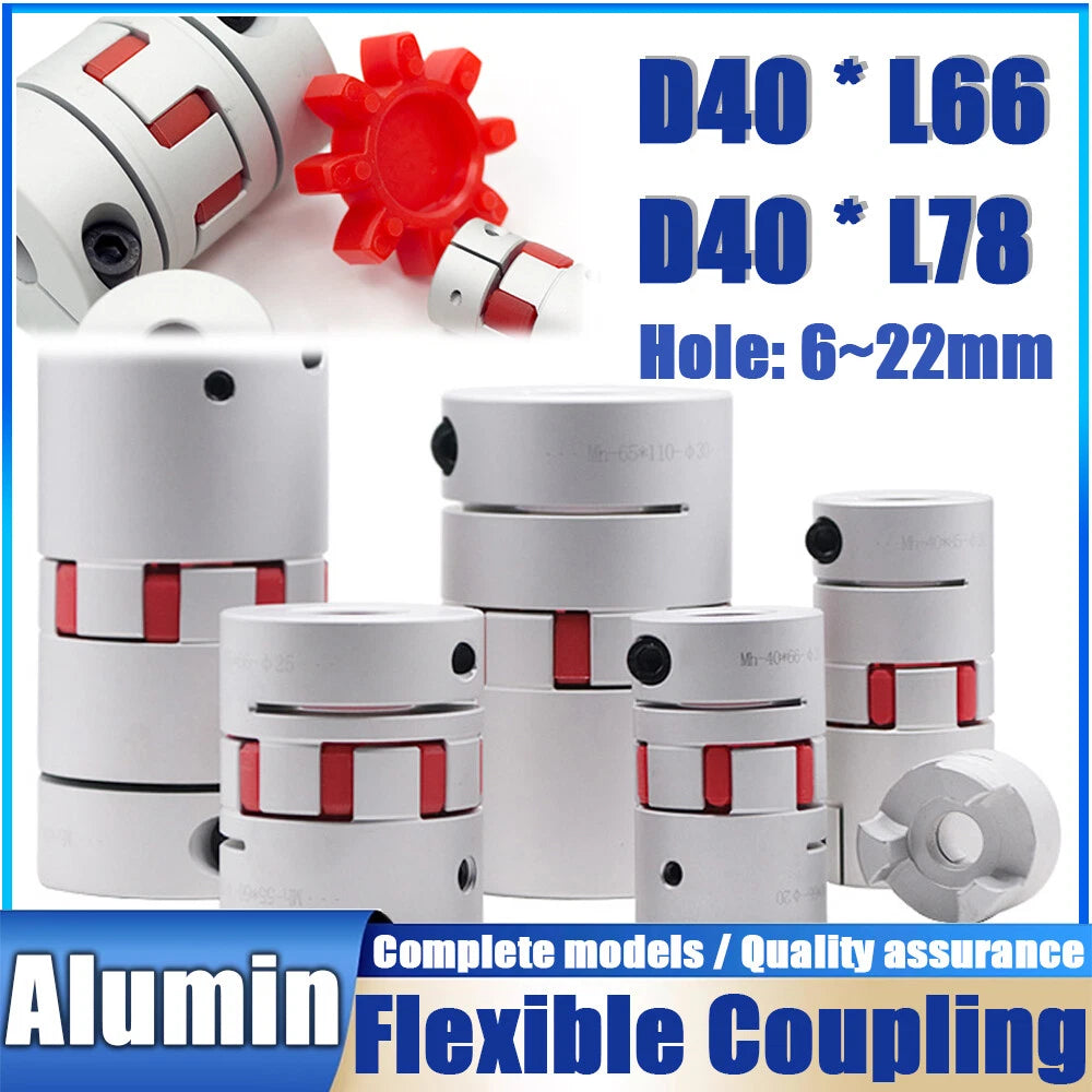 D40 * L66/L78 Flexible Plum Coupling Shaft Coupler CNC Stepper Motor 3D Printer