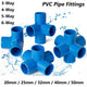 PVC 3 4 5 6-Way Elbow Connector Coupling Pipe Fittings Dia 20 25 32 40 50mm Blue