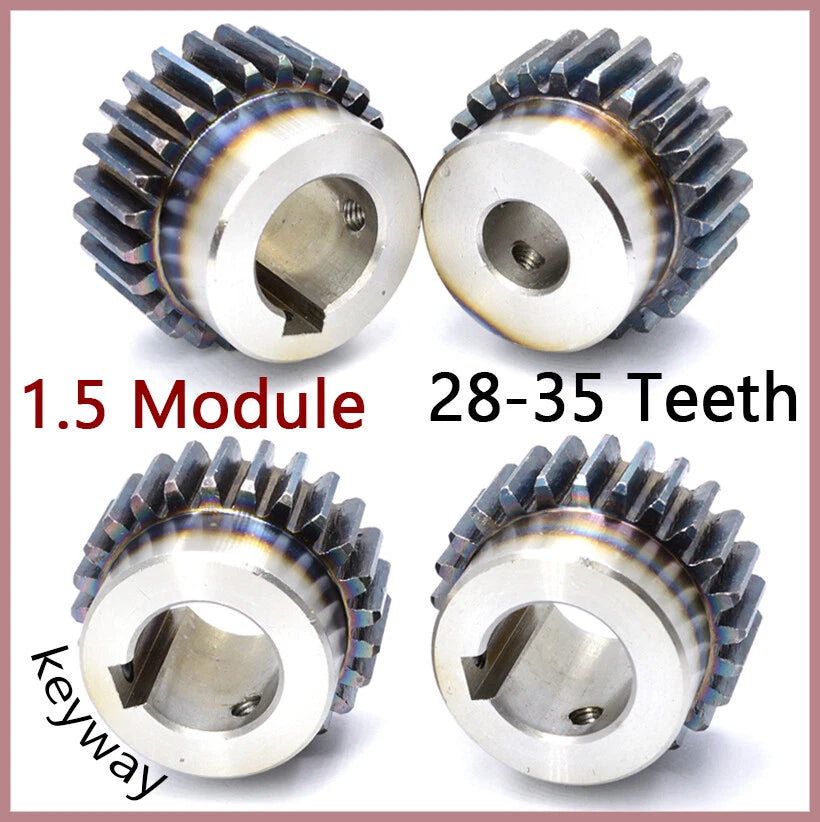Spur Gears 45# Steel Transmission Gear 1.5 Mod 28-35 Teeth With Step Motor Gear