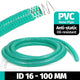 Braided Wire Reinforced Flexible PVC Hose Pipe — Water & Fuel Transfer, Green