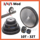 3/4/5 Mod 10T - 32T Spur Gear 45# Steel Pinion Gear Thickness 30mm 35mm 40mm