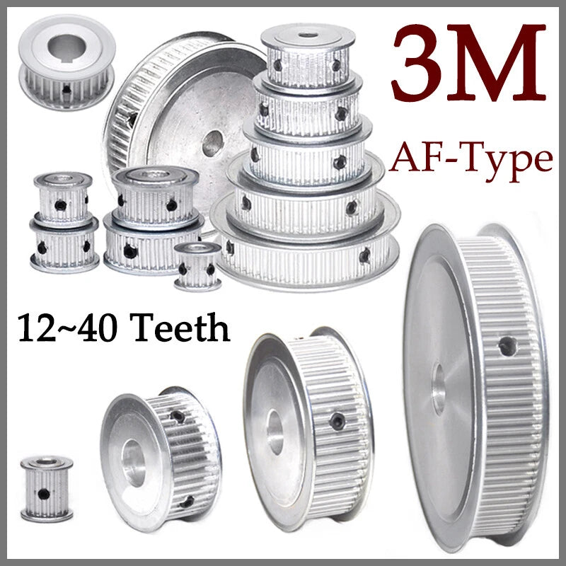 3M Timing Belt Drive Pulley AF-Type Pitch 3mm For CNC Step Motor 12~40 Teeth
