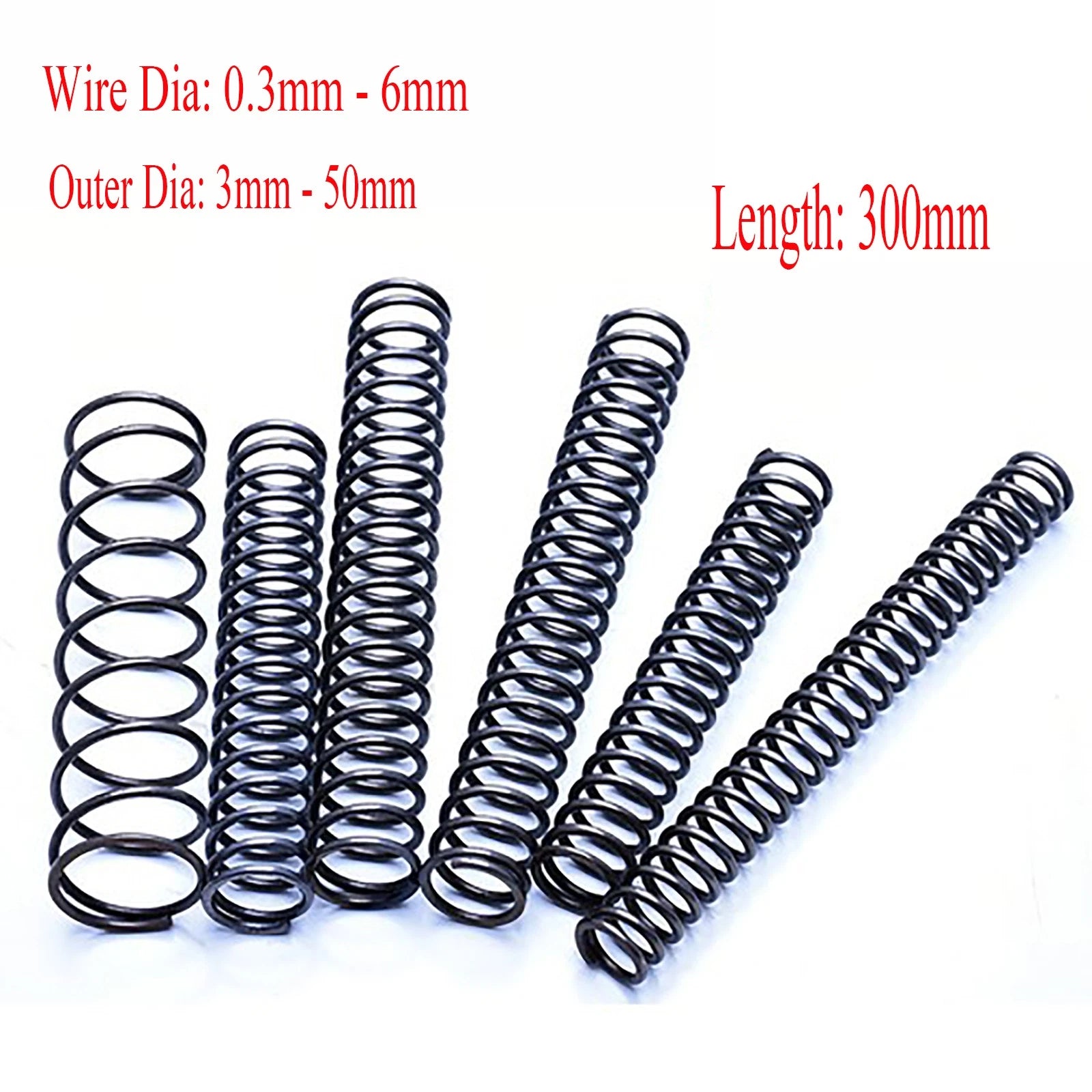 Compression Spring Pressure Springs Wire Dia 0.3 ~ 6mm OD 3 - 50mm Length 300mm