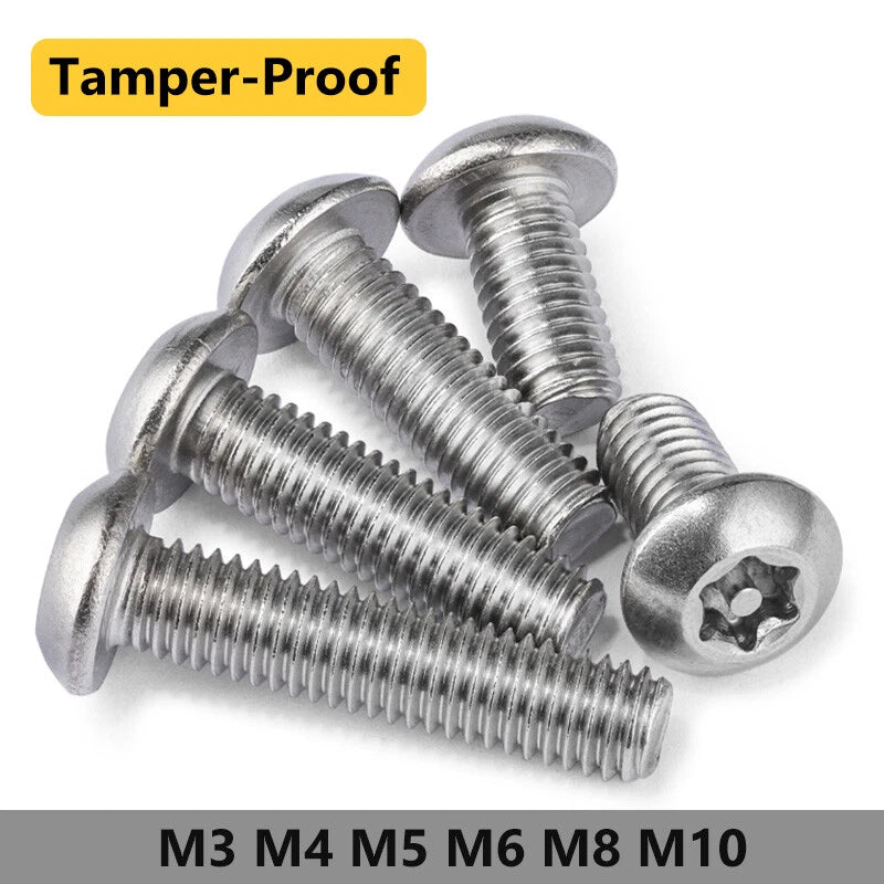 M3–M10 Tamper-Proof Torx Pan Head Screws – A2 Stainless Steel, Security Machine Bolts