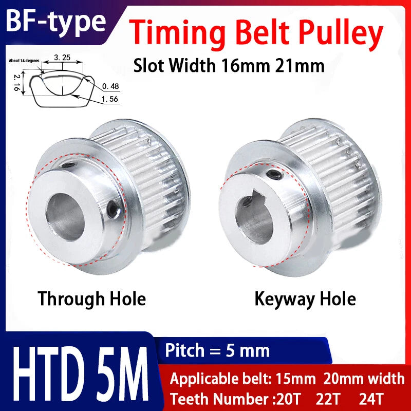 HTD 5M 15mm/20mm Timing Belt Pulley 20 - 24 Tooth Pitch 5mm for CNC Step Motor