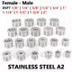 Reducing Bush BSPT Male Female Thread Pipe Fitting – Stainless Steel 304 (A2)