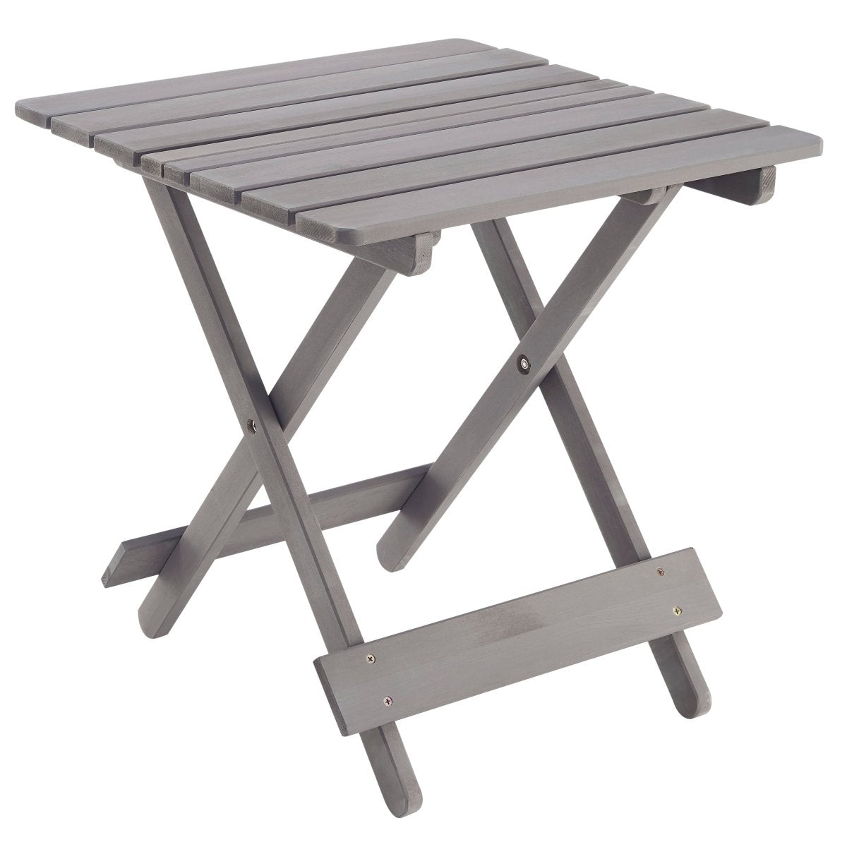 Folding Square Table Patio Outdoor solid wood Table for Backyard, Balcony, Portable Design Space - Saving Grey Color - HomeDIYer