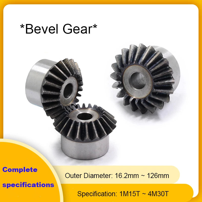 Bevel Gears 1 /1.5 /2 /2.5 /3 /4 Mod 15-40 Teeth 90 Degree Bevels 45# Steel Hard