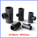 Reducing Tee Connectors PVC Plastic Pipe Fittings Connector ID 20-90mm Dark Grey