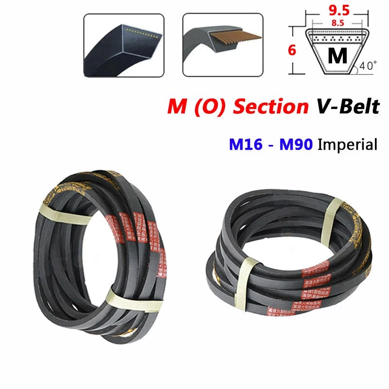 V-Belt M Section 9.5x6mm Classical Drive Belt Imperial Sizes M16–M60