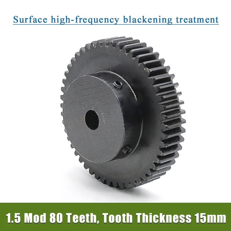 1.5 Mod 80 Teeth Spur Gears Transmission Gear With Step 45# Steel Blackening