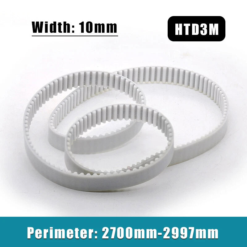 HTD3M Timing Belt 10mm Wide — PU with Steel Wire, Perimeter 2700–2997mm