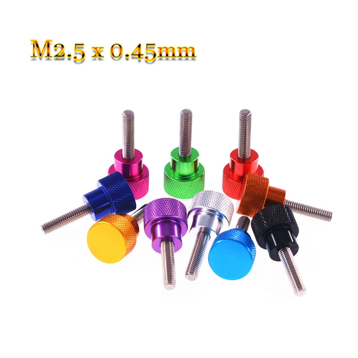 Short Step Thumb Screws – 7/8/9mm Shoulder, Anodised Aluminium Knob + Stainless Thread (M3–M6, 10 Colours) - HomeDIYer