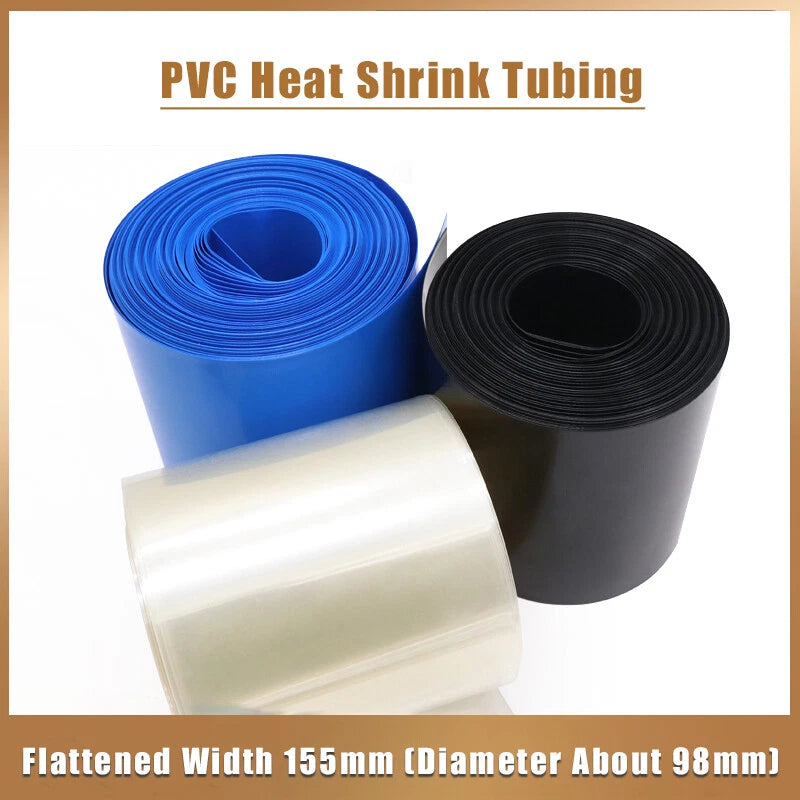 PVC Heat Shrink Tubing 155mm – Battery Pack Wrap & Wire Insulation Sleeve