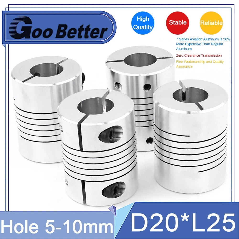 Inner Orifice 5-10mm Flexible Shaft Coupling Rigid Stepper Motor Coupler D20*L25