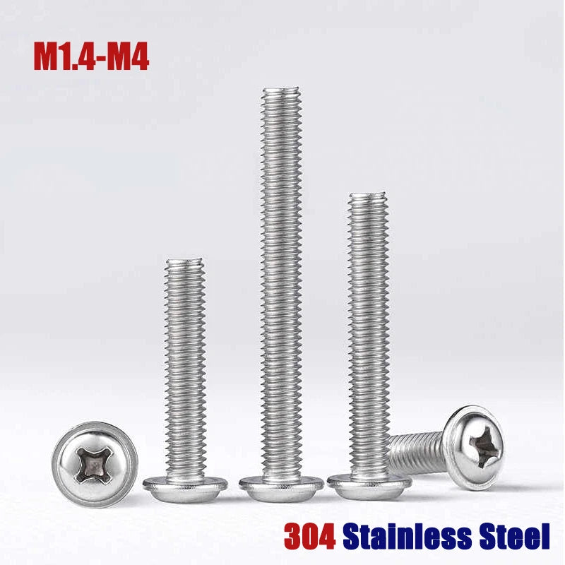 Phillips Flanged Pan Head Machine Screws M1.4 to M4 Multiple Lengths
