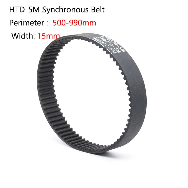 HTD-5M Timing Belt 500–990mm | Closed Loop PU Timing Belt 15mm Width
