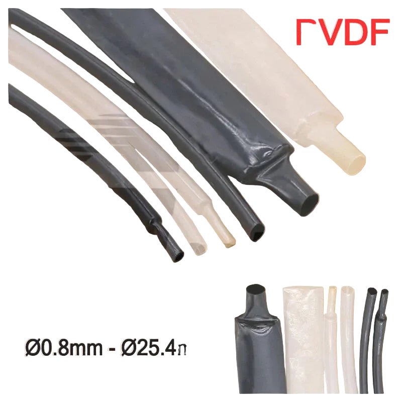 PVDF Heat Shrink Tubing — Ø0.8mm to Ø25.4mm | Black & Clear Electrical Sleeving - HomeDIYer