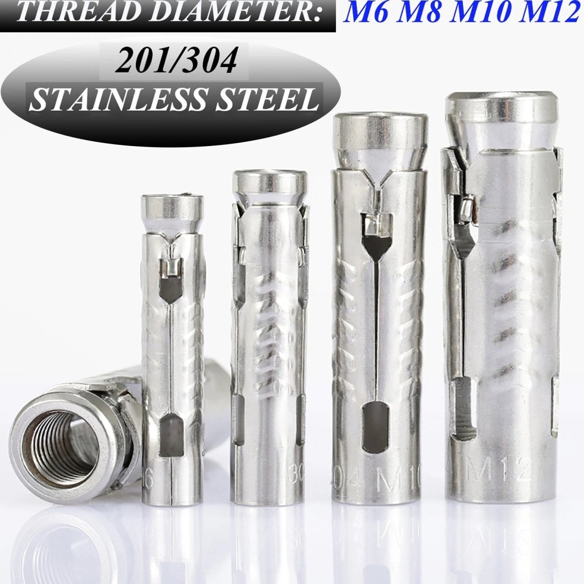 Stainless Steel Expansion Tube Bolts M6 M8 M10 M12 | 201 & 304 | 48mm–63mm - HomeDIYer
