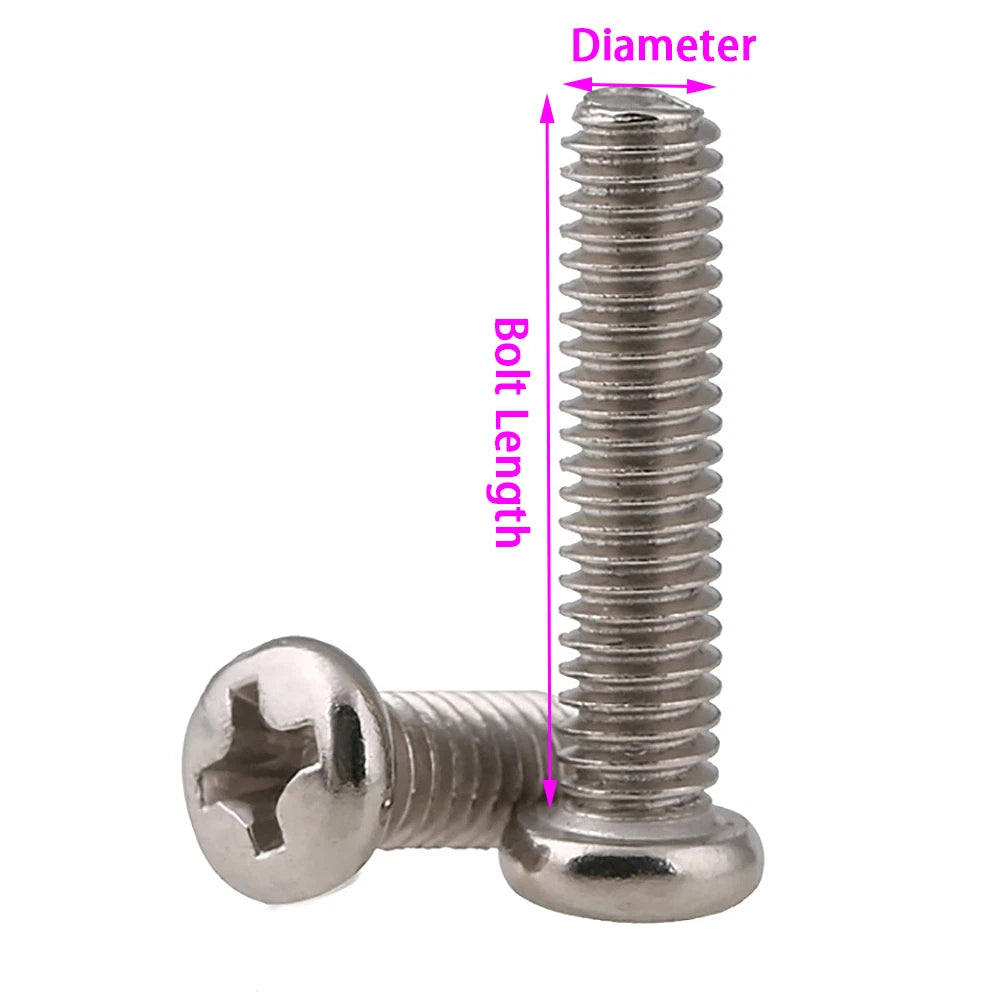 M3 M4 Pozi Pan Head Machine Screws A2 Stainless Steel — Multiple Sizes & Pack Quantities