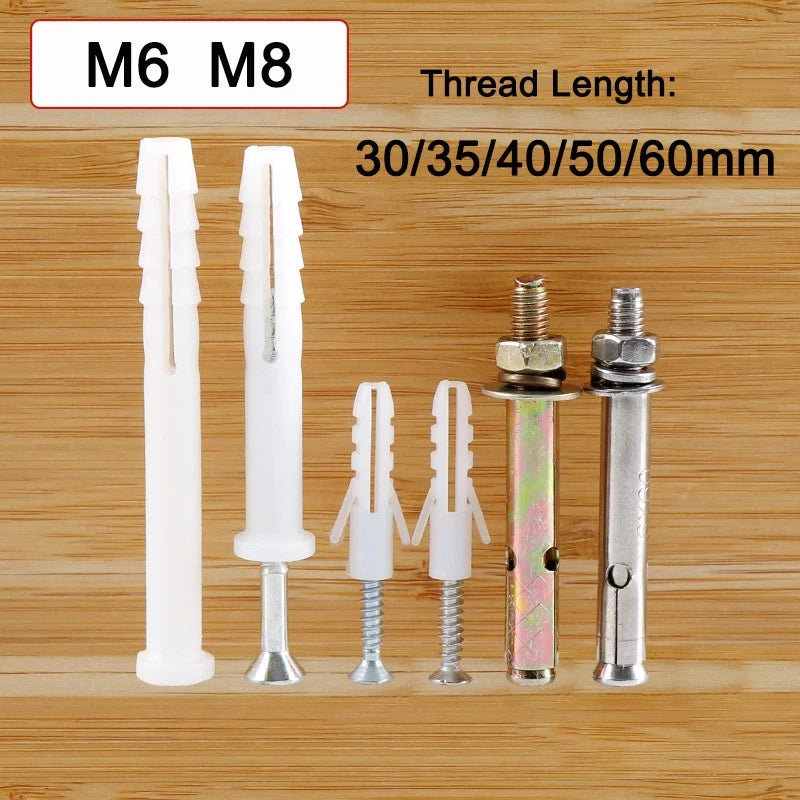 M6 M8 Extra Long Masonry Expansion Bolts — Concrete Wall Anchor Screws (30–80mm)