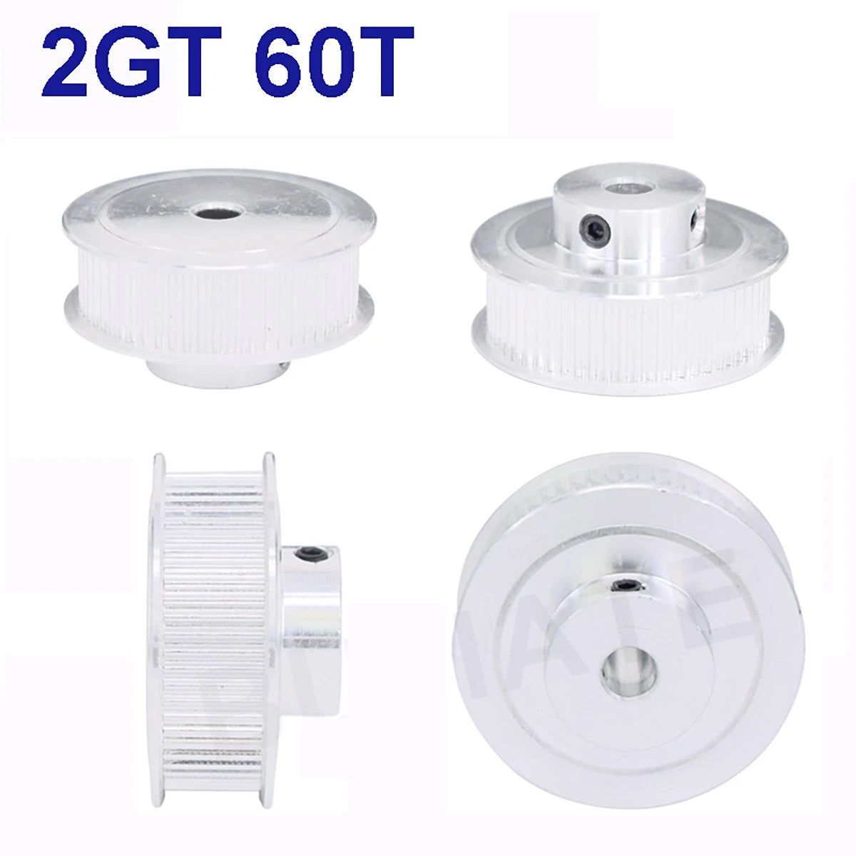 GT2 Timing Belt Pulleys 5mm-14mm Bore with Steps 2GT 60T 10mm for CNC 3D Printer