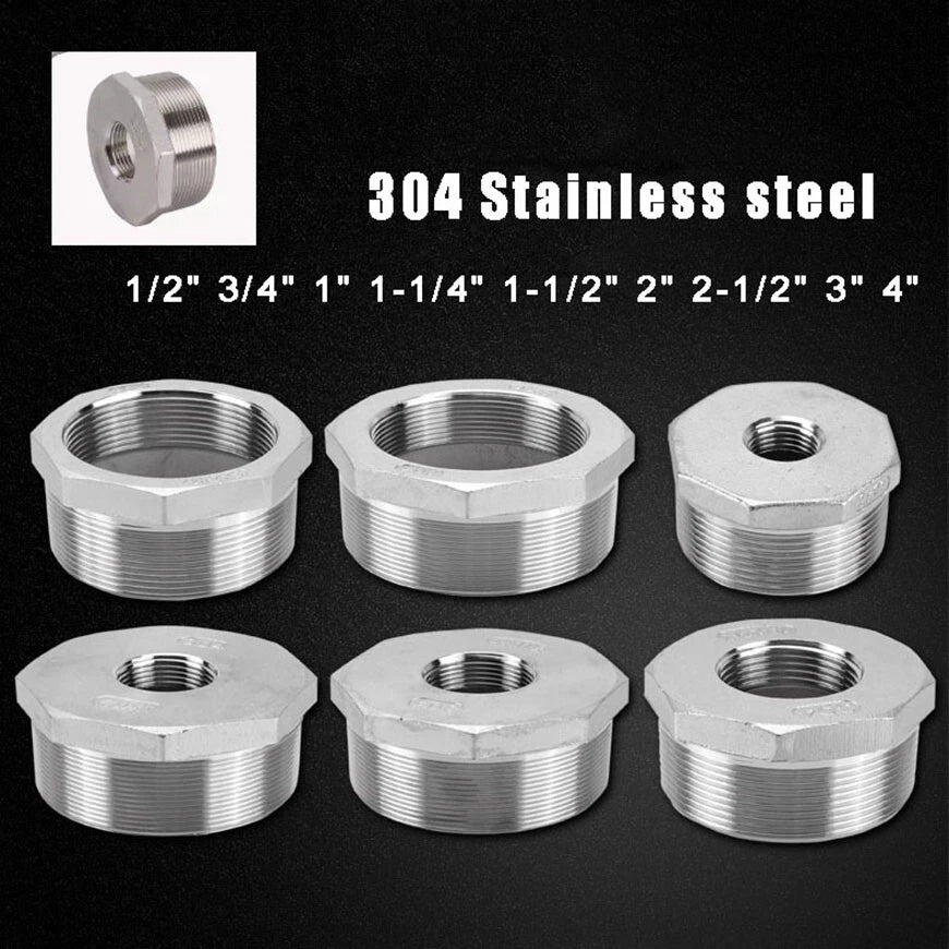 BSP Male to Female Reducing Bush — Stainless Steel Pipe Fitting Adapter