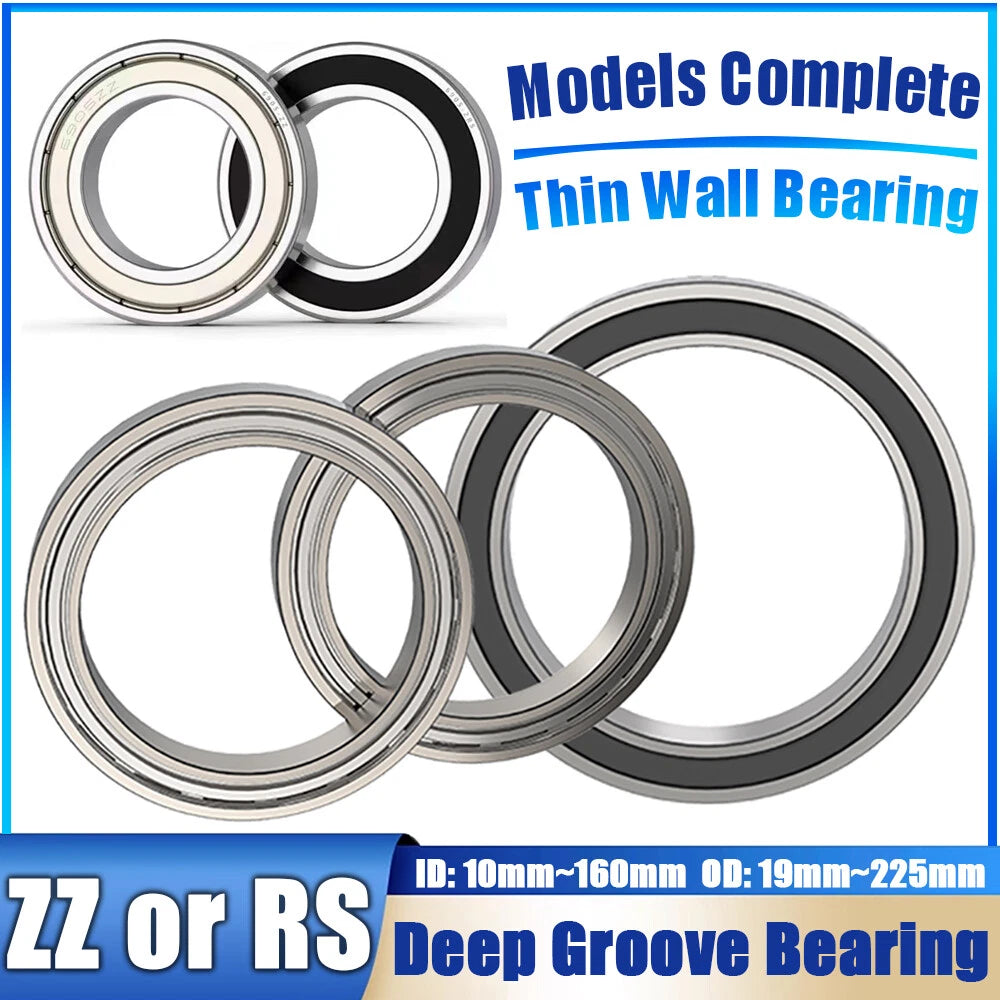 Thin Wall Bearings Deep Groove Ball Bearing ZZ or RZ, Sealed, - Models Complete