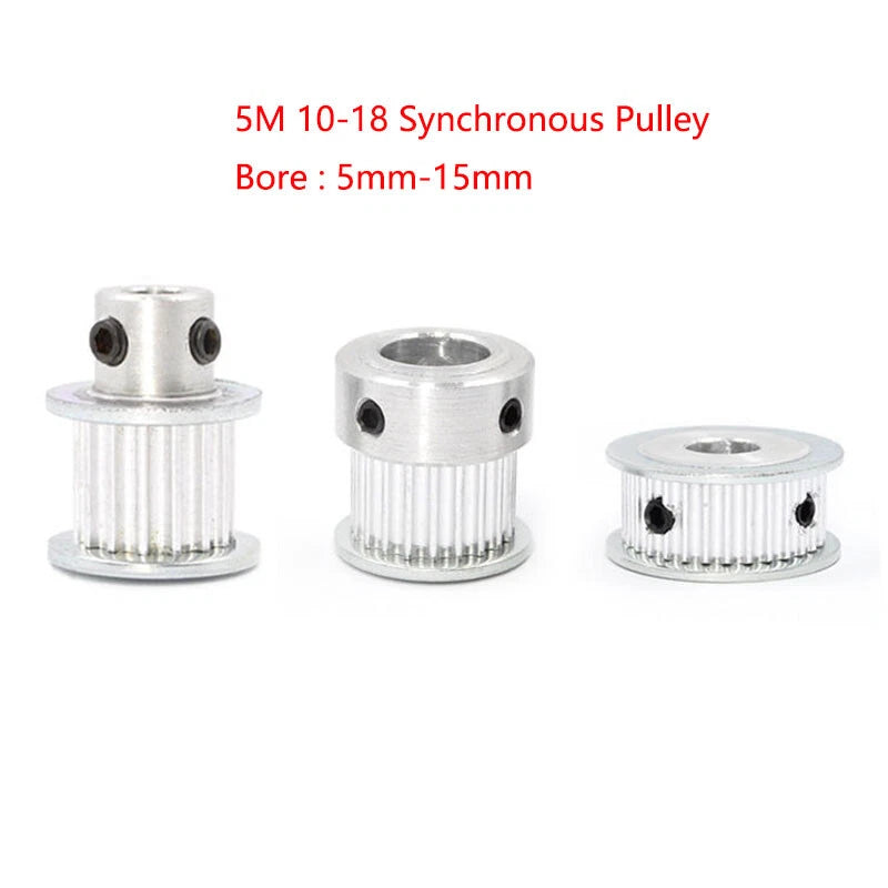 5M 10-18 Teeth Timing Pulley Synchronous Wheel Bore 5mm-15mm K/BF-Type Wheel