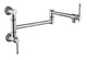 Wall Mounted Pot Filler Faucet – Chrome, Two-Attachment Folding Swing Arm, Dual Handle, Solid Brass