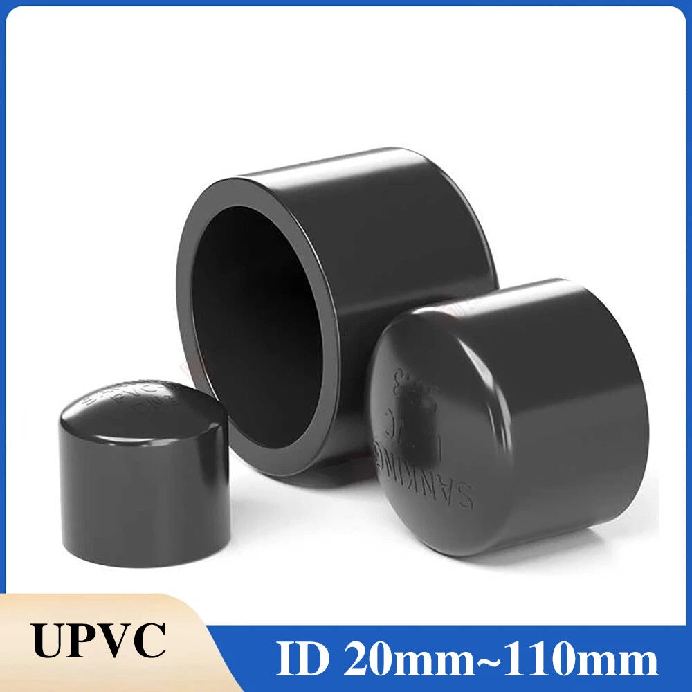 UPVC Cap End Caps Plug Blanking ø20~110mm Dark Grey Adhesive Drain Pipe Fittings