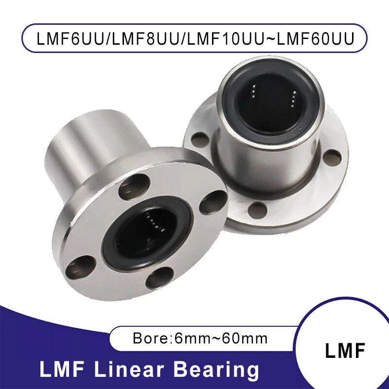 Round Flange Linear Motion Bearings LMF 6UU/8/10/12/13/16/20/25/30/35/40/50/60UU