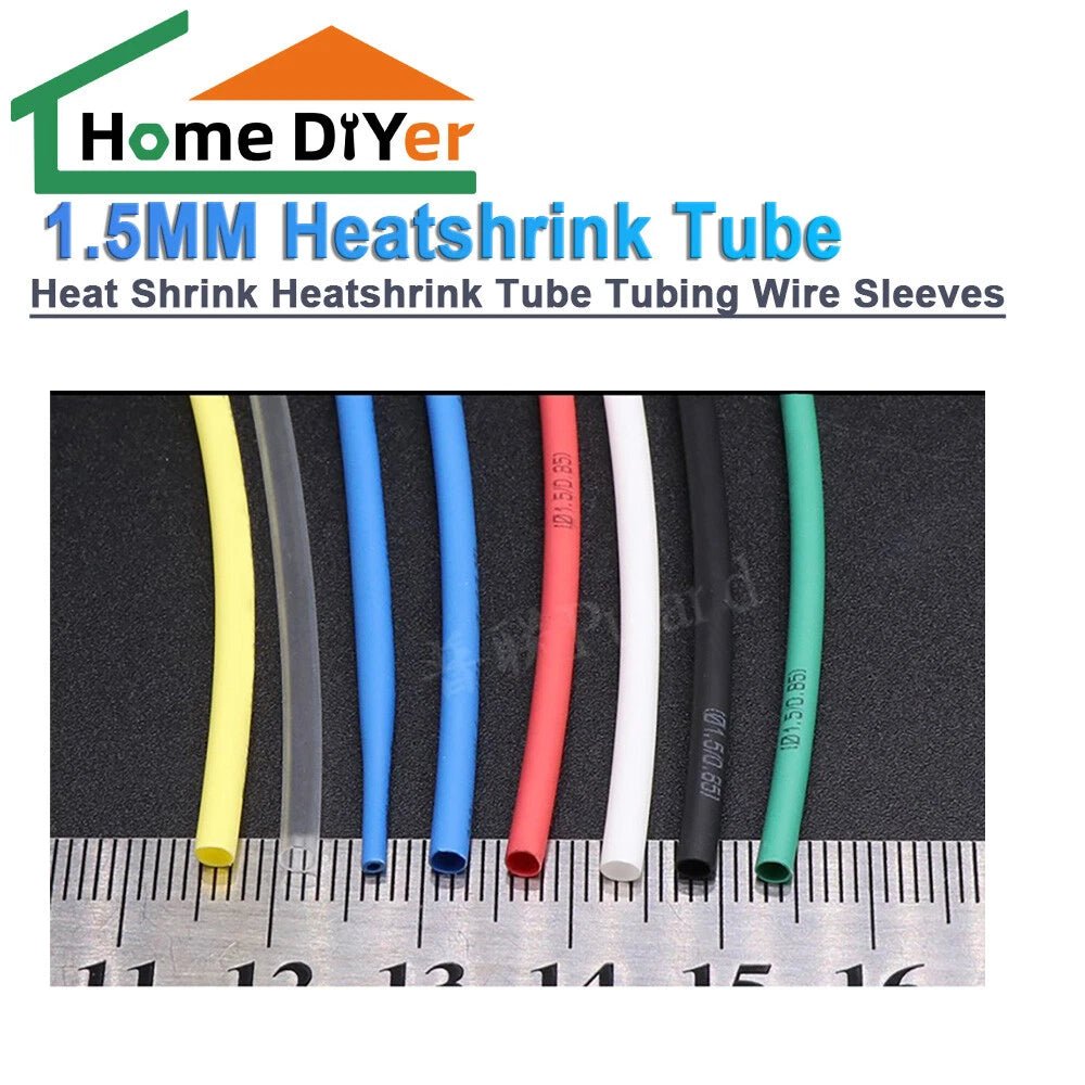 1.5mm Heat Shrink Tube – 2:1 & 3:1 Ratio Wire Sleeve, 13 Colors - HomeDIYer