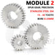 Module 2 Spur Gear 15-30 Tooth Stainless Steel Motor Pinion Flat Gear Precision